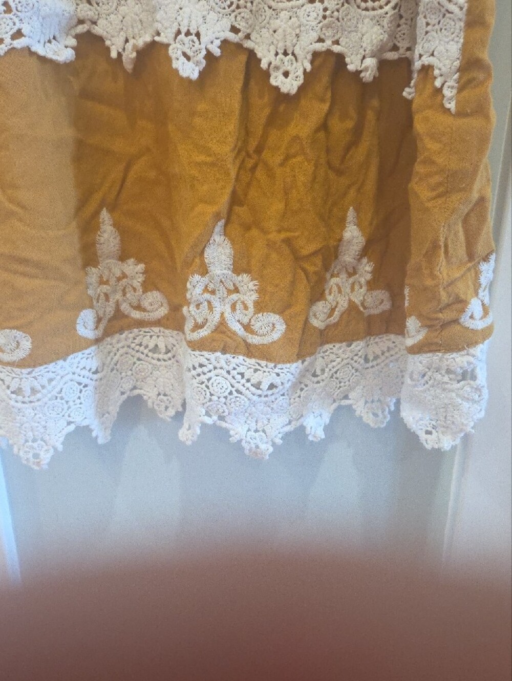 Dex Mustard Tank Top with White Crochet & Embroidery - Picture 6 of 6